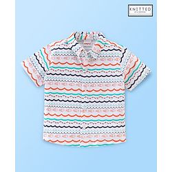 Babyhug 100% Cotton Knit Half Sleeves Fish Print Shirt - Multicolour