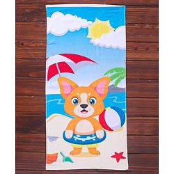 Babyhug Terry Woven Towel with Fox  Print L 50.8 X B 101.6 cm - Multicolour