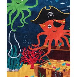 Babyhug Cotton Terry Woven Marine Life Print Towel L 101.6 x B 50.8 cm - Blue
