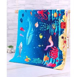 Babyhug Terry Woven Sea Life  Print Towel L 100 x B 50 cm - Blue