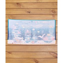 Babyhug Terry Woven Sea Life  Print Towel L 100 x B 50 cm - Blue