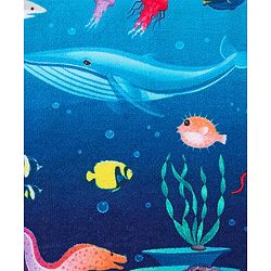 Babyhug Terry Woven Sea Life  Print Towel L 100 x B 50 cm - Blue