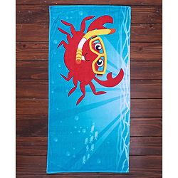 Babyhug Terry Woven Towel with Crab Print L 50.8 X B 101.6 cm - Blue