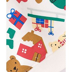 Babyhug Cotton Full Sleeves Sweatshirt With Bear & Penguin Print- Off White
