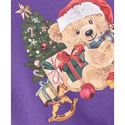 Babyhug Cotton Full Sleeves Sweatshirt with Christmas Graphic Print - Purple