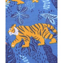 Babyhug Cotton Full Sleeves Hooded Sweat Jacket Tiger Print-  Blue