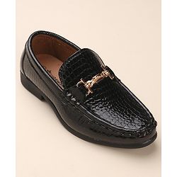 Cute Walk by Babyhug Slip On Formal & Partywear Shoes with Applique - Black