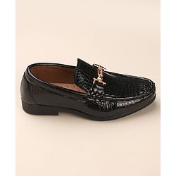 Cute Walk by Babyhug Slip On Formal & Partywear Shoes with Applique - Black
