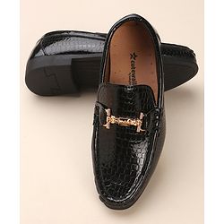 Cute Walk by Babyhug Slip On Formal & Partywear Shoes with Applique - Black