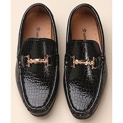 Cute Walk by Babyhug Slip On Formal & Partywear Shoes with Applique - Black