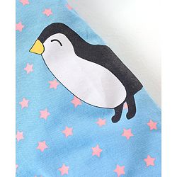 Babyhug Cotton Knit Full Sleeves Sleep Suits With Star & Polar Bear Print - Blue
