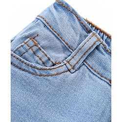 Babyhug Denim Full Length Washed Jeans With Stretch - Light Blue