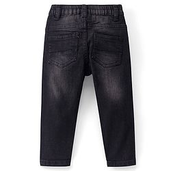 Babyhug Denim Full Length Washed Jeans With Stretch - Black