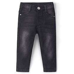 Babyhug Denim Full Length Washed Jeans With Stretch - Light Blue