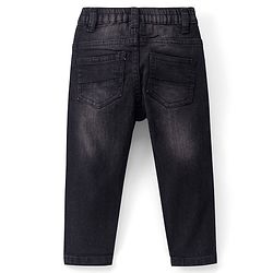 Babyhug Denim Full Length Washed Jeans With Stretch - Light Blue