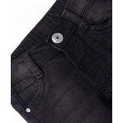 Babyhug Denim Full Length Washed Jeans With Stretch - Light Blue