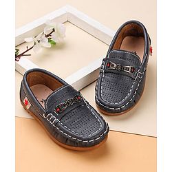 Cute Walk by Babyhug Formal & Partywear Slip On Shoes with Applique - Navy Blue