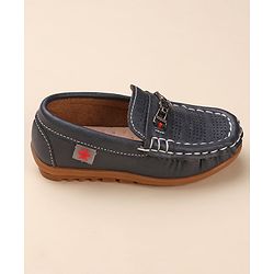 Cute Walk by Babyhug Formal & Partywear Slip On Shoes with Applique - Navy Blue