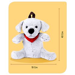 Babyhug Dog Shaped Soft Toy Bag Light Grey -  Height 15.3 Inches