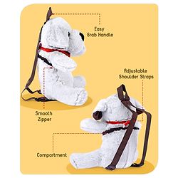 Babyhug Dog Shaped Soft Toy Bag Light Grey -  Height 15.3 Inches