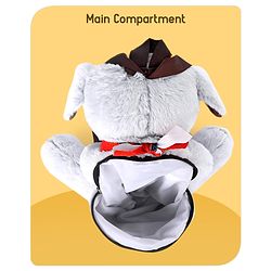 Babyhug Dog Shaped Soft Toy Bag Light Grey -  Height 15.3 Inches