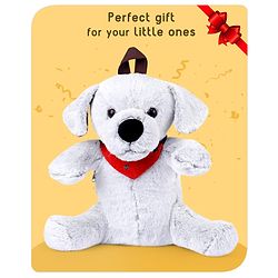 Babyhug Dog Shaped Soft Toy Bag Light Grey -  Height 15.3 Inches