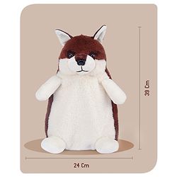 Babyhug Fox Shaped Soft Toy Bag Brown & White - Height 12.9 Inches