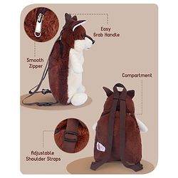 Babyhug Fox Shaped Soft Toy Bag Brown & White - Height 12.9 Inches