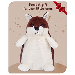 Babyhug Fox Shaped Soft Toy Bag Brown & White - Height 12.9 Inches