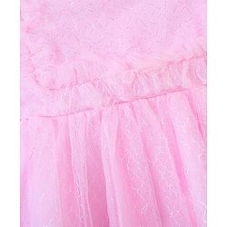 Babyhug Cap Sleeves Mesh Party Frock - Pink