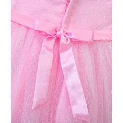 Babyhug Cap Sleeves Mesh Party Frock - Pink