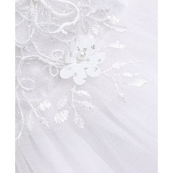 Babyhug Cap Sleeves Embroidered  Party Frock - Off White
