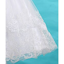 Babyhug Cap Sleeves Embroidered  Party Frock - Off White