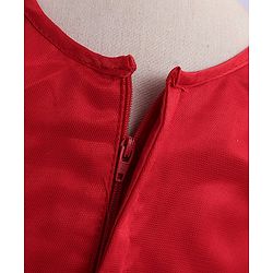 Babyhug Balloon Sleeves Sequin Yoke Party Frock - Red