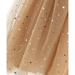 Babyhug Sleeveless Party Frock With Dots Print - Beige
