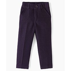 Babyhug Cotton Full Sleeves Party Wear Stretch Fit Suit With Blazer Solid - Purple