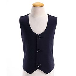 Babyhug Full Sleeves 4 Pieces Party Suit With Bow - Navy Blue
