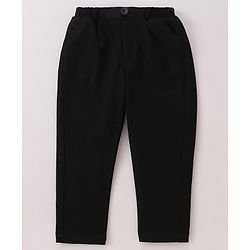 Babyhug Stretch Fit Full Sleeves Party Suit Solid Color - Black