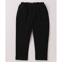 Babyhug Stretch Fit Full Sleeves Party Suit Solid Color - Black