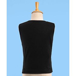 Babyhug Stretch Fit Full Sleeves Party Suit Solid Color - Black
