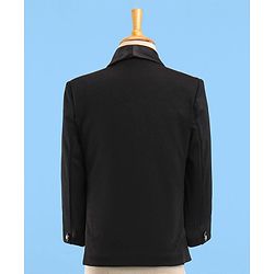 Babyhug Stretch Fit Full Sleeves Party Suit Solid Color - Black