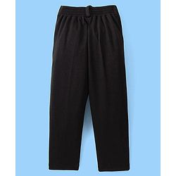 Babyhug Stretch Fit Full Sleeves Party Suit Solid Color - Black