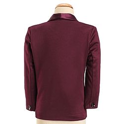 Babyhug Knit Full Sleeves 5 Piece Stretch Fit Solid Colour Party Wear Suit - Maroon