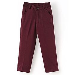 Babyhug Knit Full Sleeves 5 Piece Stretch Fit Solid Colour Party Wear Suit - Maroon