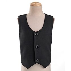 Babyhug Woven Full Sleeves Solid Party Suit with Waist Coat & Bow Tie - Black