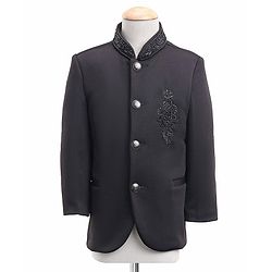 Babyhug Full Sleeves Bandh Gala Party Wear Suit With Sequin Embroidered - Black