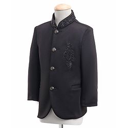 Babyhug Full Sleeves Bandh Gala Party Wear Suit With Sequin Embroidered - Black