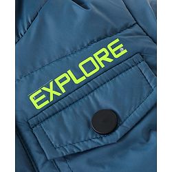 Babyhug Full Sleeves Hoodie Text Print - Blue