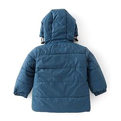 Babyhug Full Sleeves Hoodie Text Print - Blue