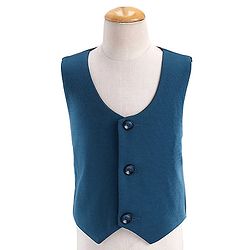Babyhug Full Sleeves 4 Pieces Party Suit With Bow - Dark Blue